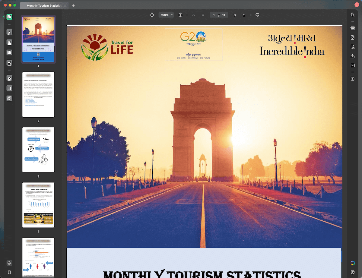 インド観光省の観光調査報告書をUPDFで読み込む