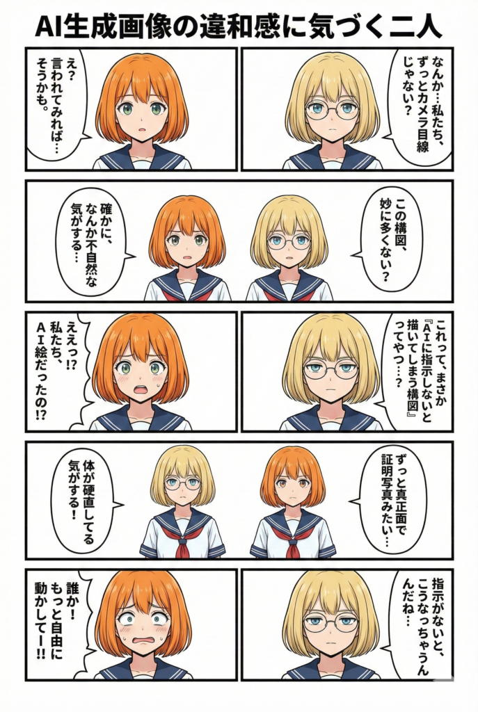 AI生成画像の違和感に気づく二人