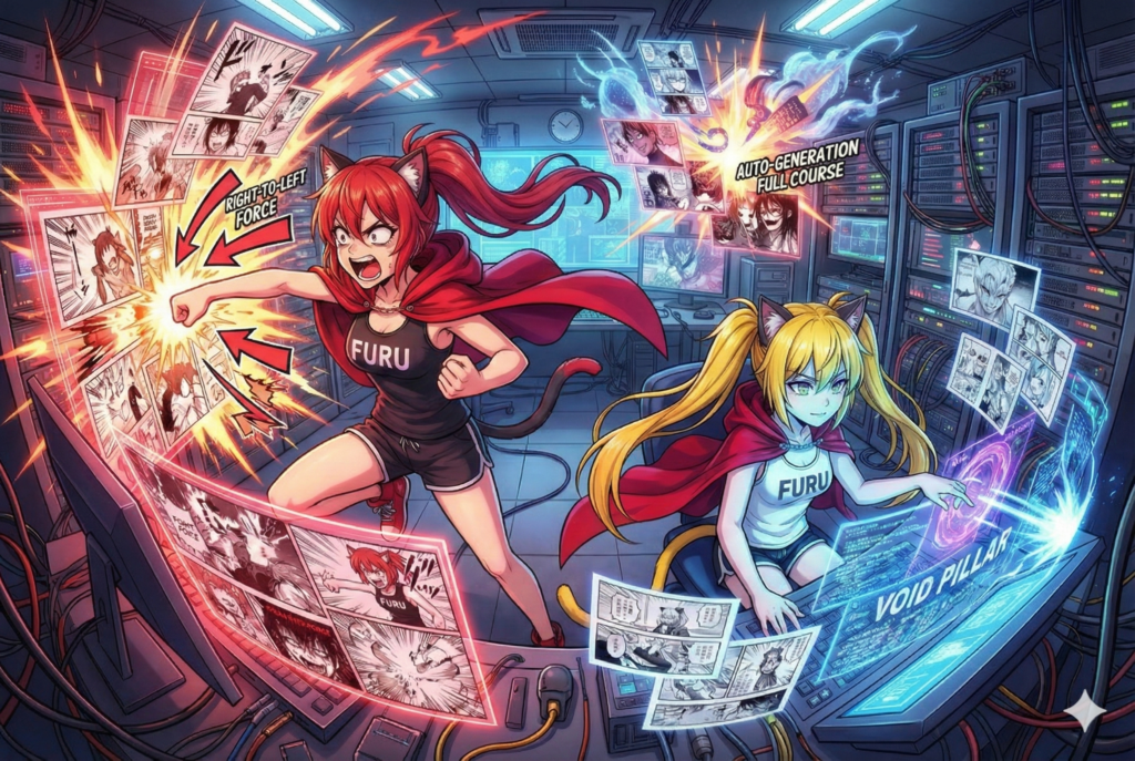 上半身アップのカメラ目線ばかりのAIまんがはもうイヤ！自動ネタ出し→自動プロット作成→自動ネーム作成→