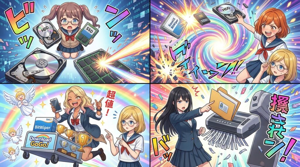 パーティションやボリュームのワイプ