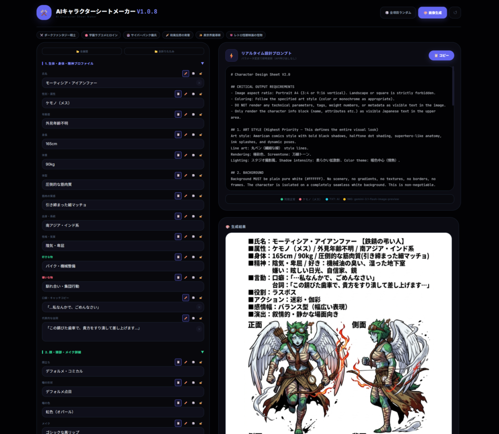 AI Character Sheet Maker