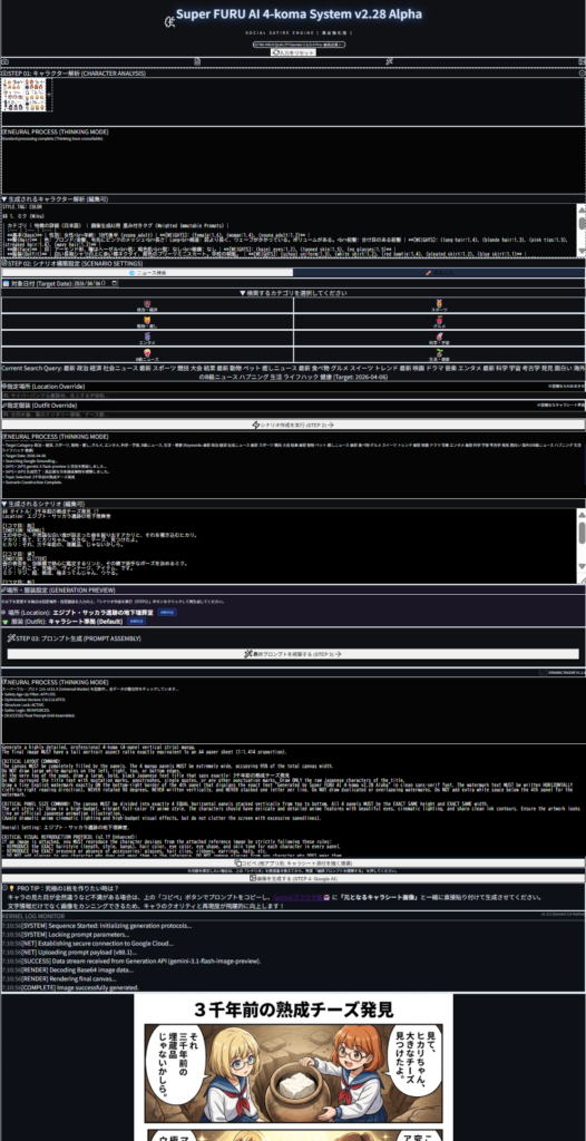 Nano Banana 2 Powered Super AI 4-koma System